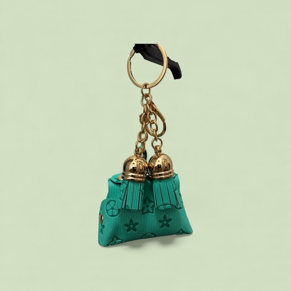 Green Keychain with Gold Accents - Picture 2 of 3